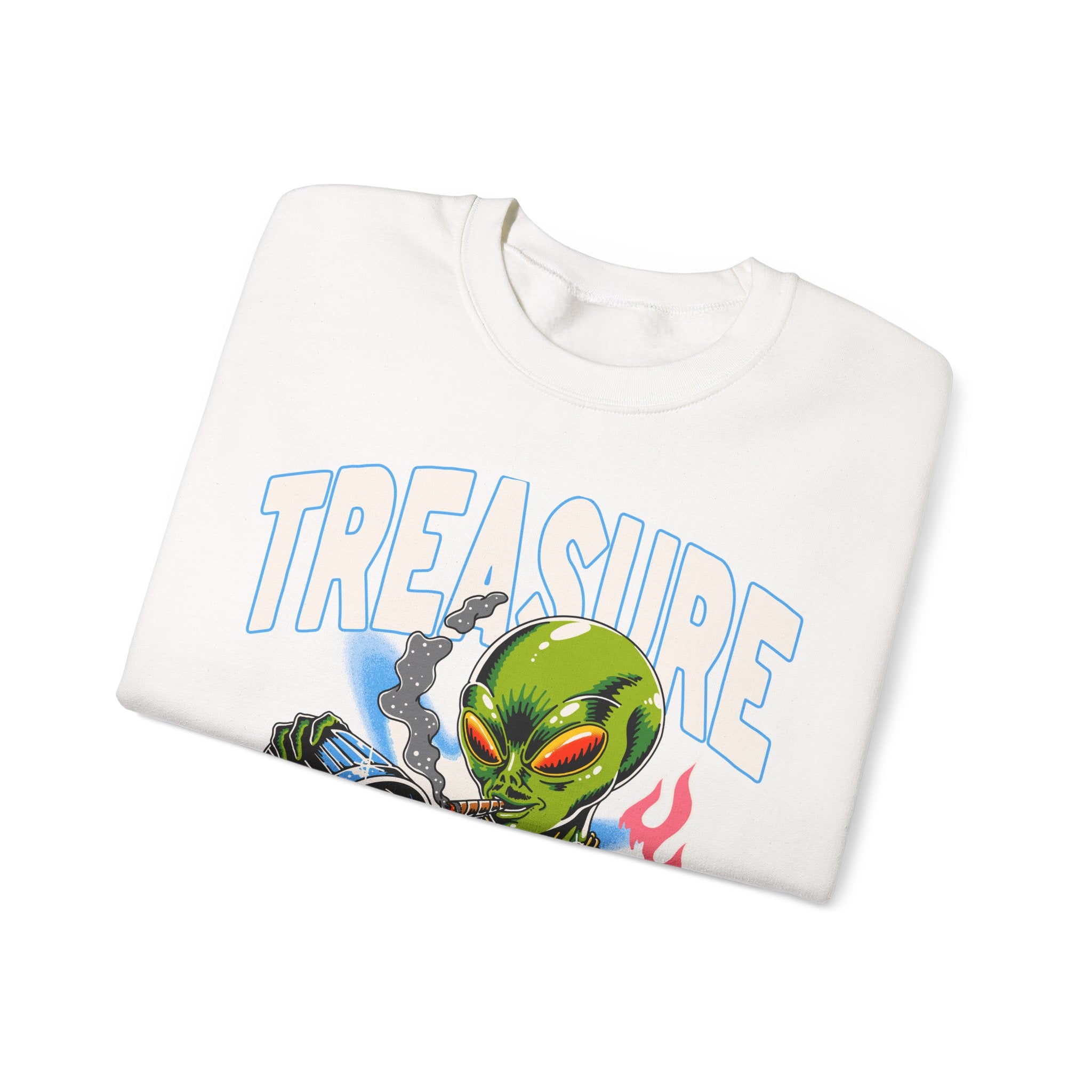 Alien Treasure Sweatshirt — Retro Sci‑Fi Graphic Crewneck